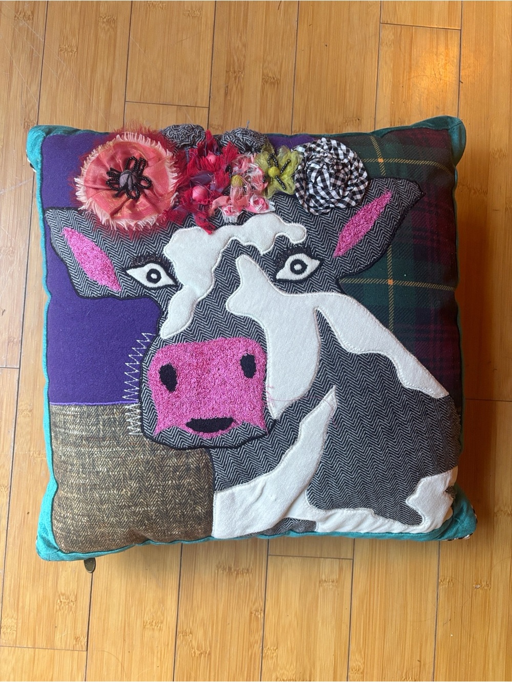 Mackenzie Childs Frida The Cow Throw Pillow